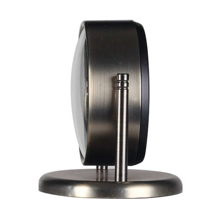 Crosley Traditional Analog Metal Quartz Alarm Tabletop Clock in Silver